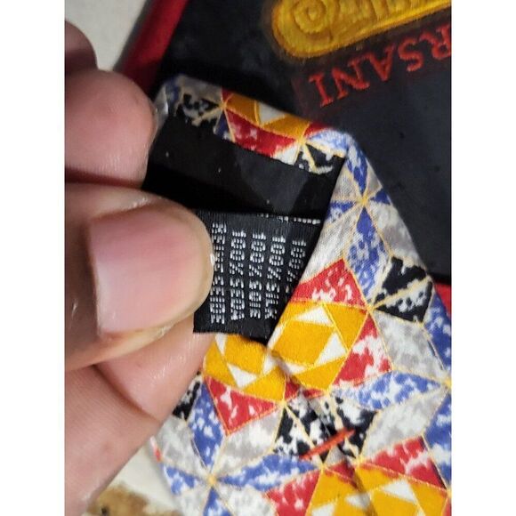 Versani‎ Silk Tie Multicolor Geometric Designer Preppy Workwear - Picture 5 of 6